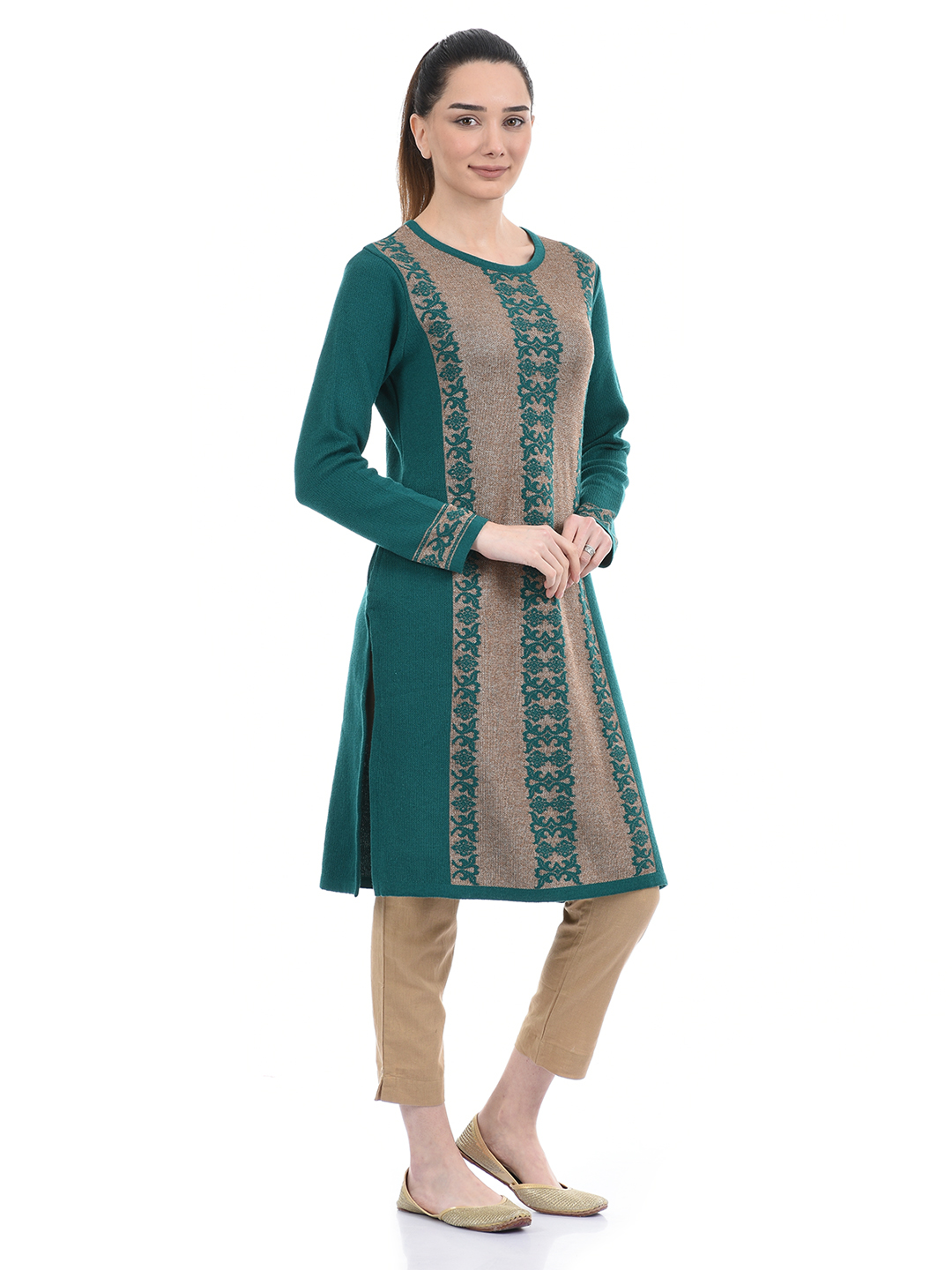 American Eye Women Casual Wear Green Kurta